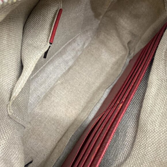 Auth GUCCI Bree/GG Beige Brown Red Jacquard Leather Shoulder Bag - Picture 12 of 14